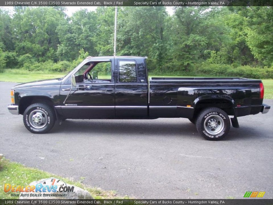 1989 Chevrolet C/K 3500 C3500 Silverado Extended Cab Black / Red Photo #12