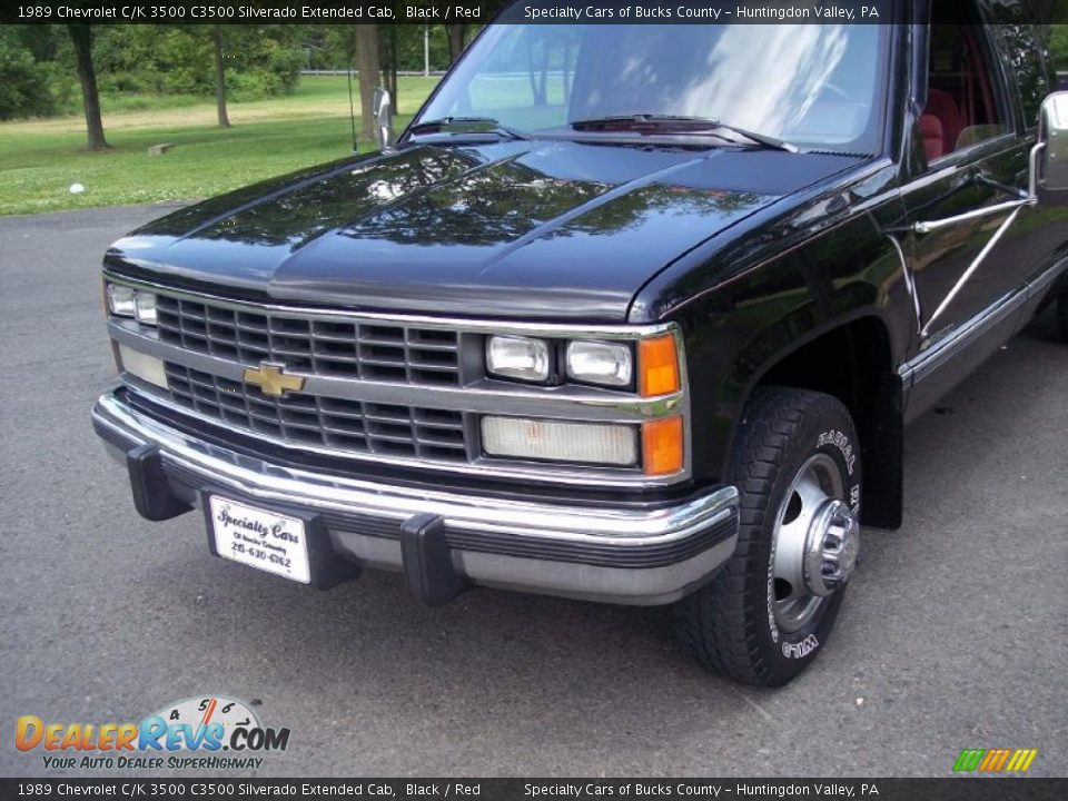 1989 Chevrolet C/K 3500 C3500 Silverado Extended Cab Black / Red Photo #16