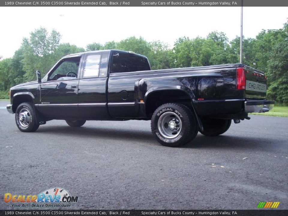 1989 Chevrolet C/K 3500 C3500 Silverado Extended Cab Black / Red Photo #24