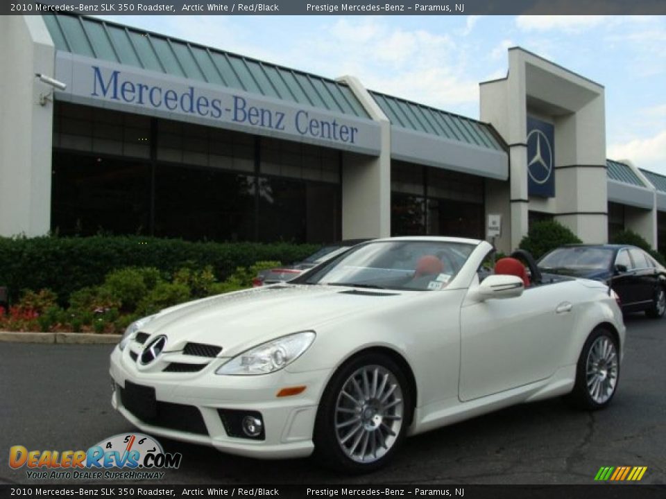 2010 Mercedes-Benz SLK 350 Roadster Arctic White / Red/Black Photo #1
