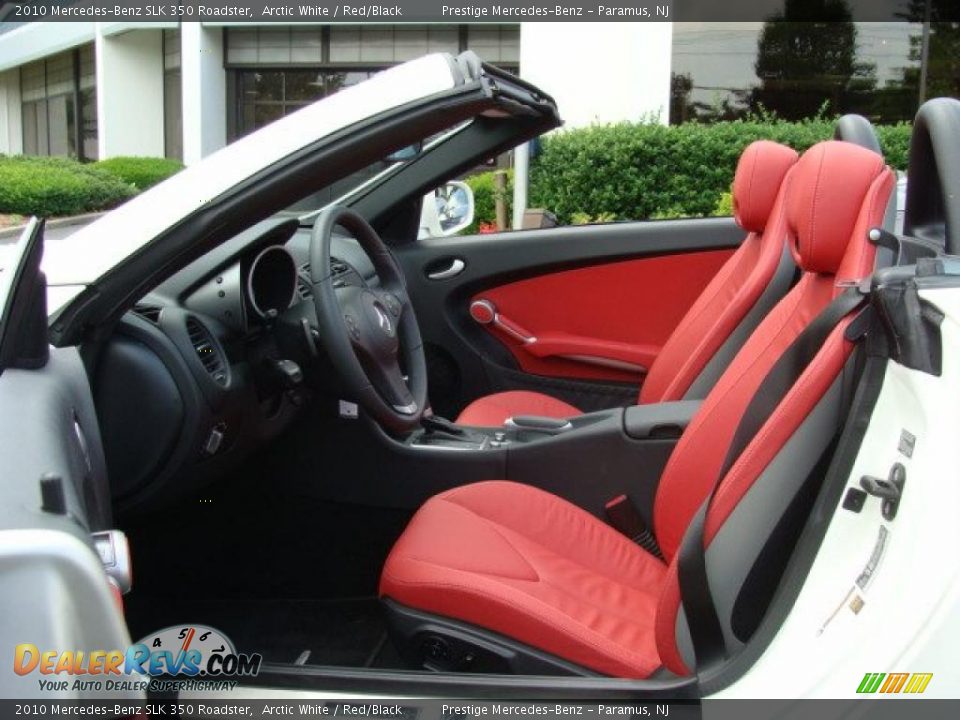 2010 Mercedes-Benz SLK 350 Roadster Arctic White / Red/Black Photo #9
