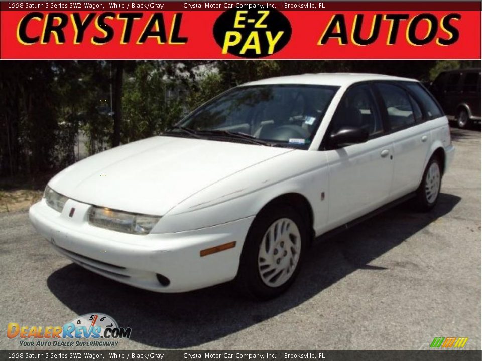 1998 Saturn S Series SW2 Wagon White / Black/Gray Photo #1