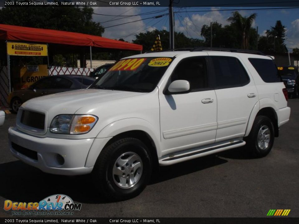 2003 Toyota Sequoia Limited Natural White / Oak Photo #3
