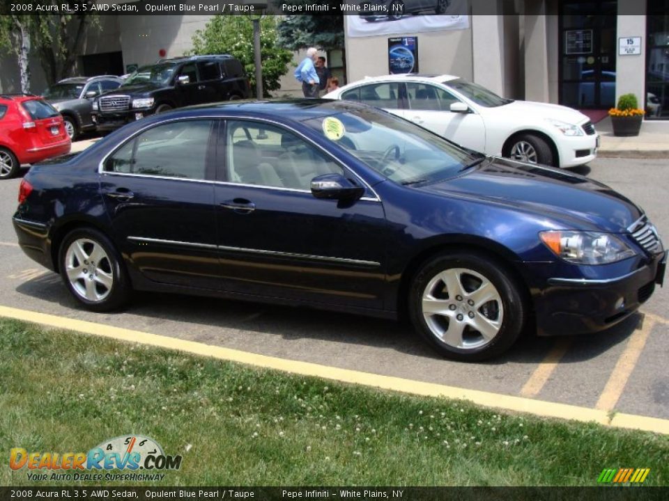 2008 Acura RL 3.5 AWD Sedan Opulent Blue Pearl / Taupe Photo #7