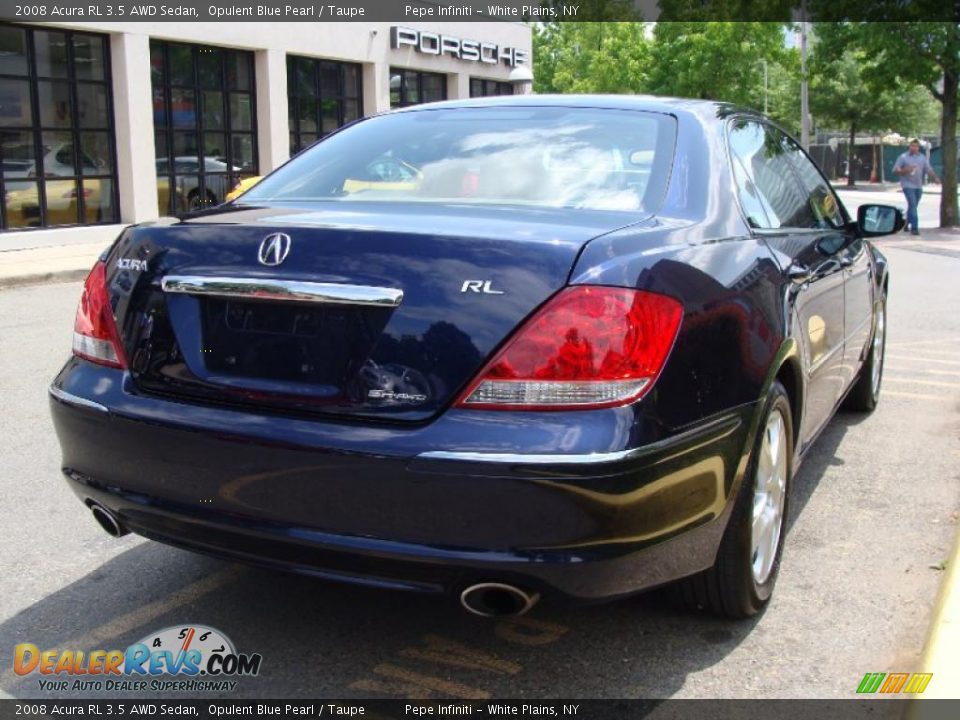 2008 Acura RL 3.5 AWD Sedan Opulent Blue Pearl / Taupe Photo #12