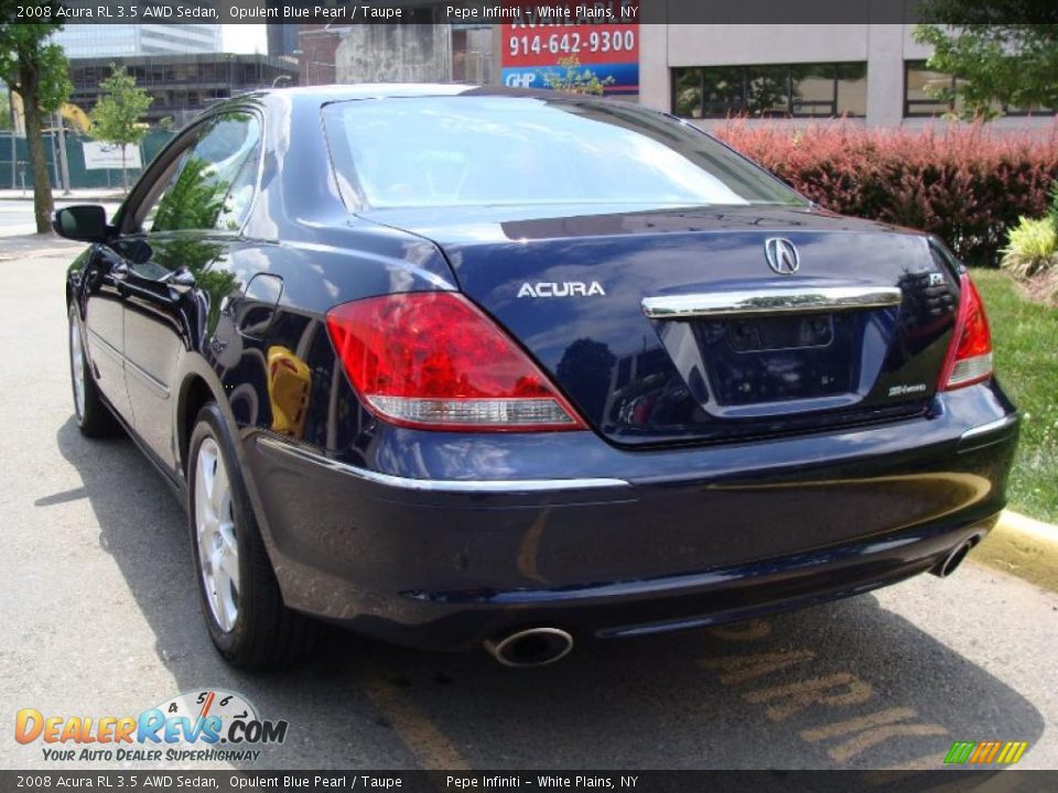 2008 Acura RL 3.5 AWD Sedan Opulent Blue Pearl / Taupe Photo #16
