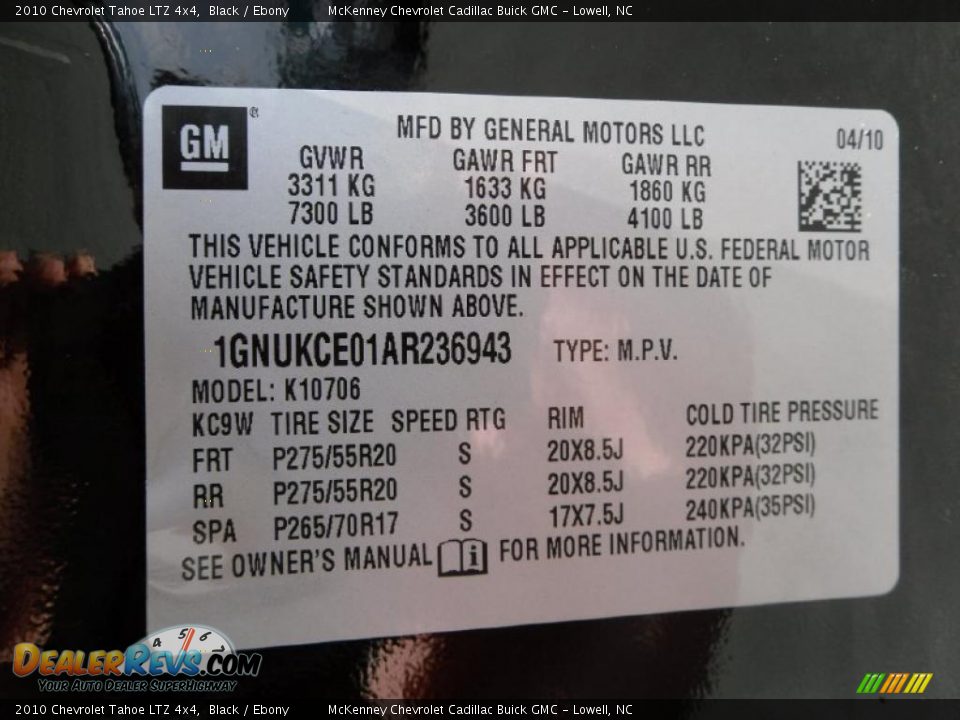 2010 Chevrolet Tahoe LTZ 4x4 Black / Ebony Photo #6
