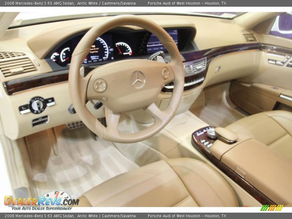2008 Mercedes-Benz S 63 AMG Sedan Arctic White / Cashmere/Savanna Photo #6