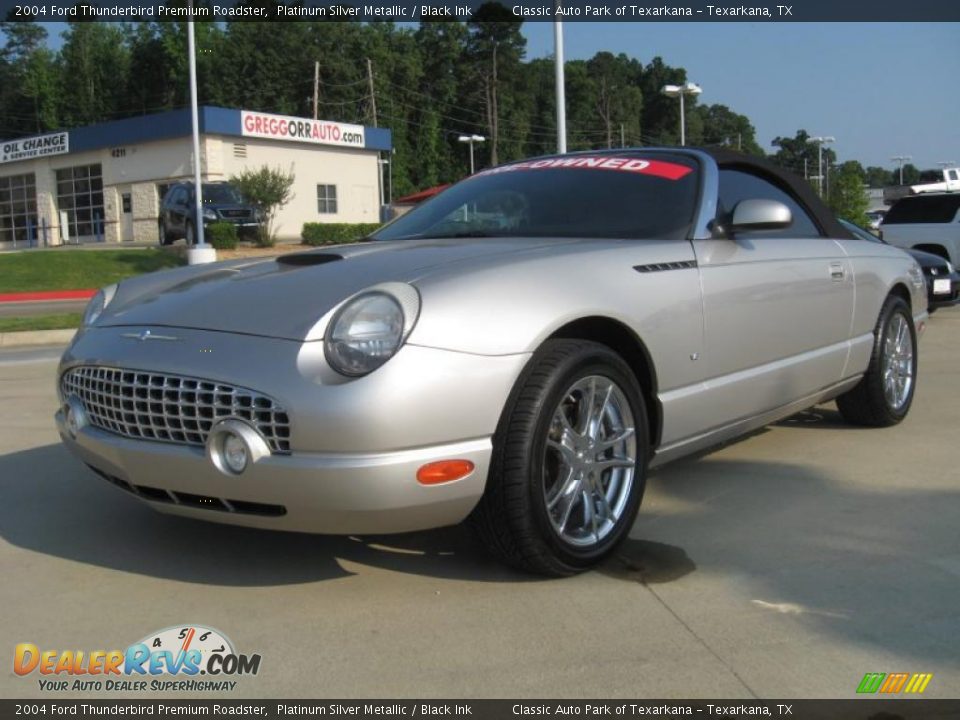2004 Ford Thunderbird Premium Roadster Platinum Silver Metallic / Black Ink Photo #9
