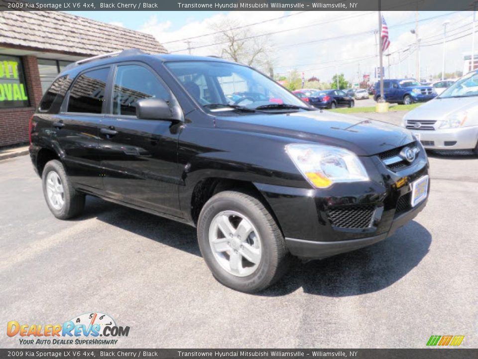 2009 Kia Sportage LX V6 4x4 Black Cherry / Black Photo #1