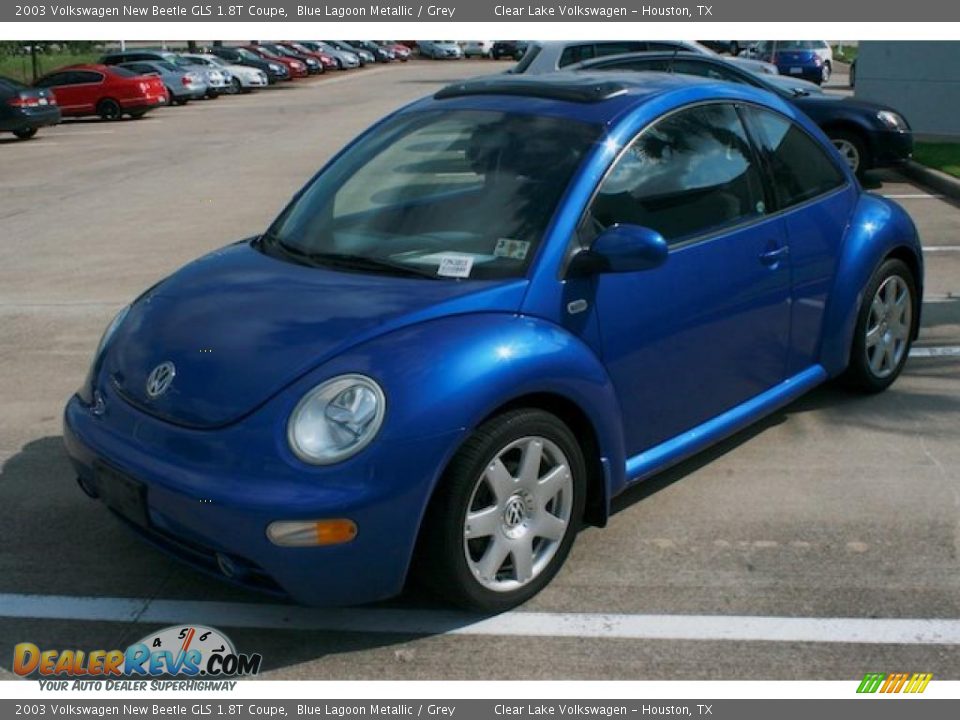 2003 Volkswagen New Beetle GLS 1.8T Coupe Blue Lagoon Metallic / Grey Photo #3