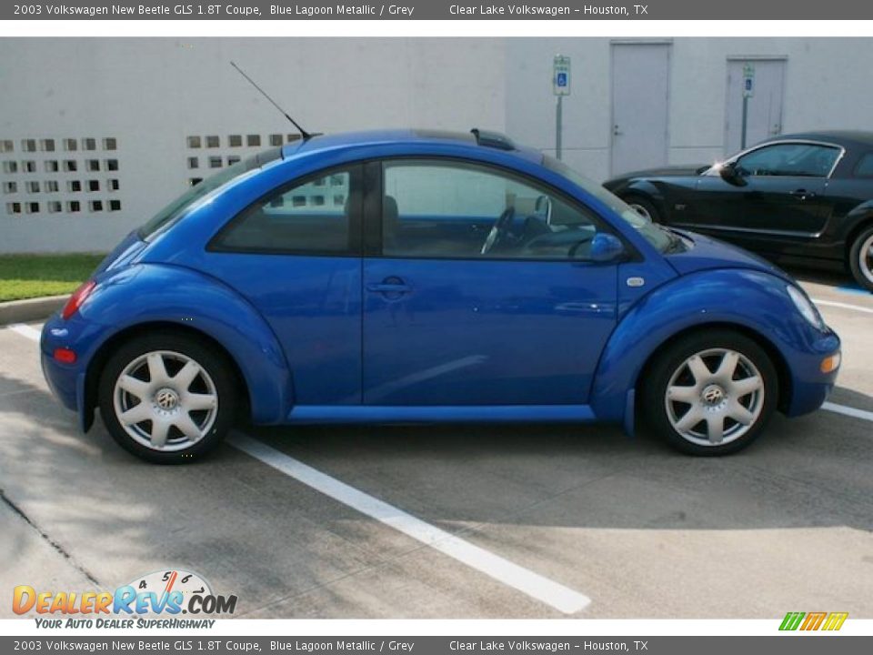 2003 Volkswagen New Beetle GLS 1.8T Coupe Blue Lagoon Metallic / Grey Photo #4