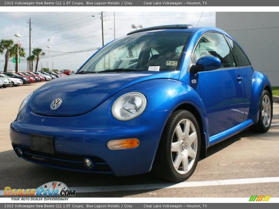 2003 Volkswagen New Beetle GLS 1.8T Coupe Blue Lagoon Metallic / Grey Photo #11