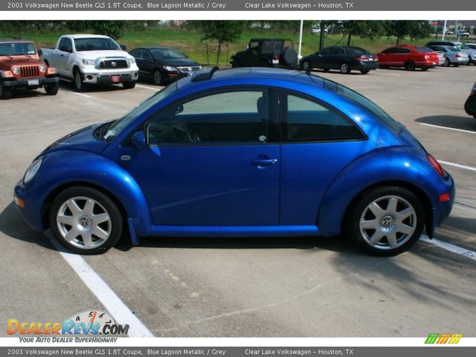 2003 Volkswagen New Beetle GLS 1.8T Coupe Blue Lagoon Metallic / Grey Photo #12