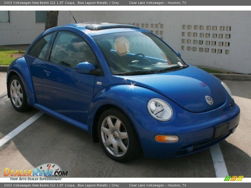 2003 Volkswagen New Beetle GLS 1.8T Coupe Blue Lagoon Metallic / Grey Photo #18