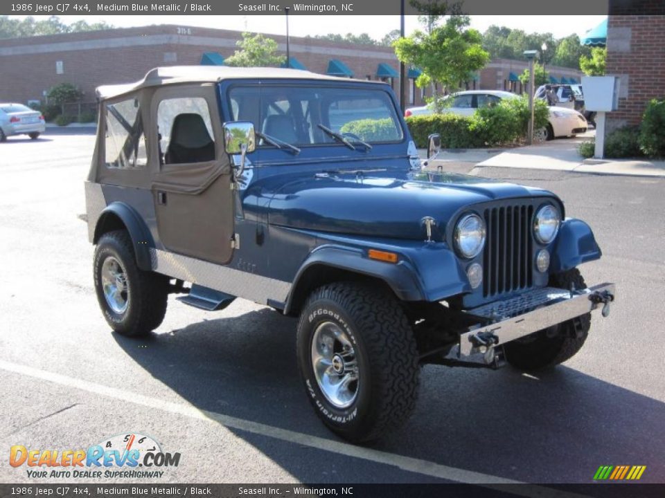 1986 Jeep CJ7 4x4 Medium Blue Metallic / Black Photo #2