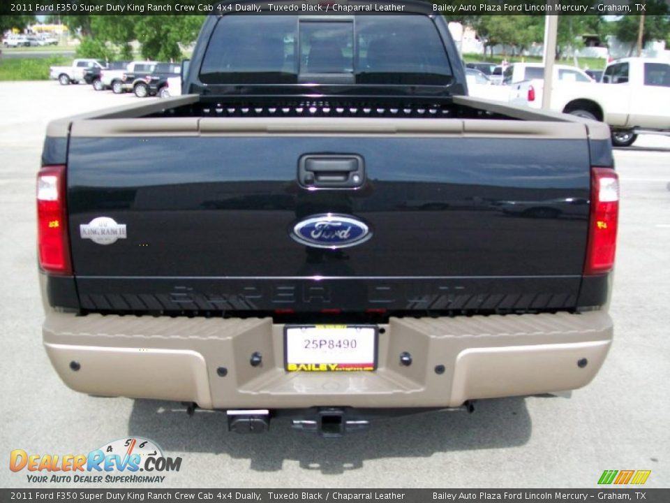 2011 Ford F350 Super Duty King Ranch Crew Cab 4x4 Dually Tuxedo Black / Chaparral Leather Photo #5