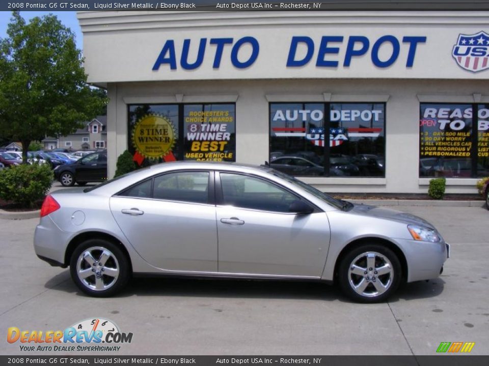 2008 Pontiac G6 GT Sedan Liquid Silver Metallic / Ebony Black Photo #1