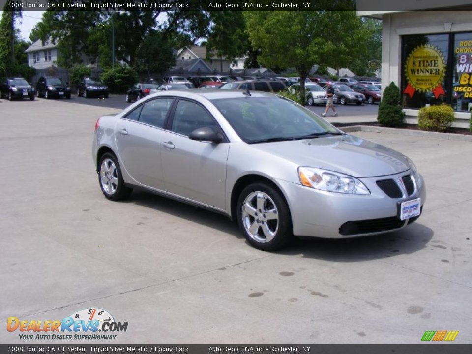 2008 Pontiac G6 GT Sedan Liquid Silver Metallic / Ebony Black Photo #2