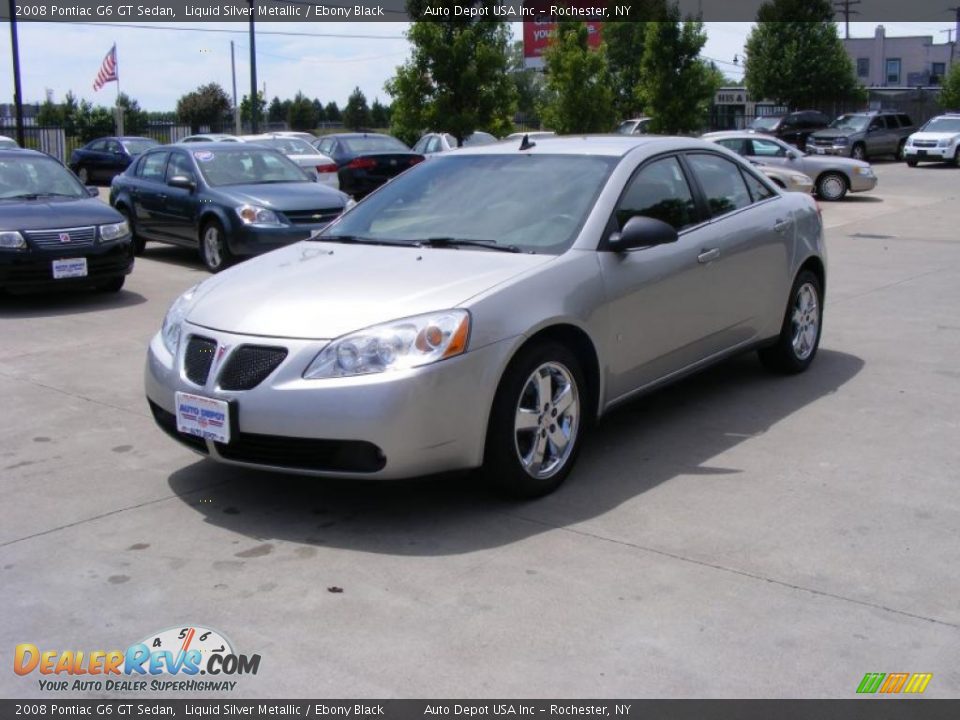 2008 Pontiac G6 GT Sedan Liquid Silver Metallic / Ebony Black Photo #4