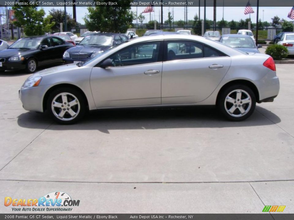 2008 Pontiac G6 GT Sedan Liquid Silver Metallic / Ebony Black Photo #5