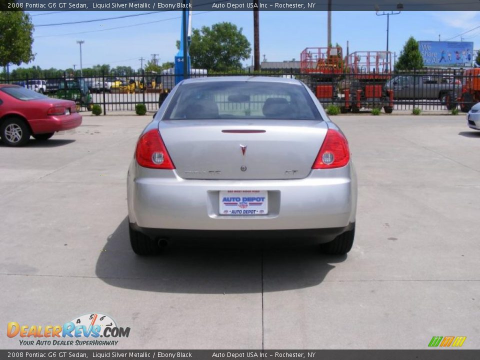 2008 Pontiac G6 GT Sedan Liquid Silver Metallic / Ebony Black Photo #7