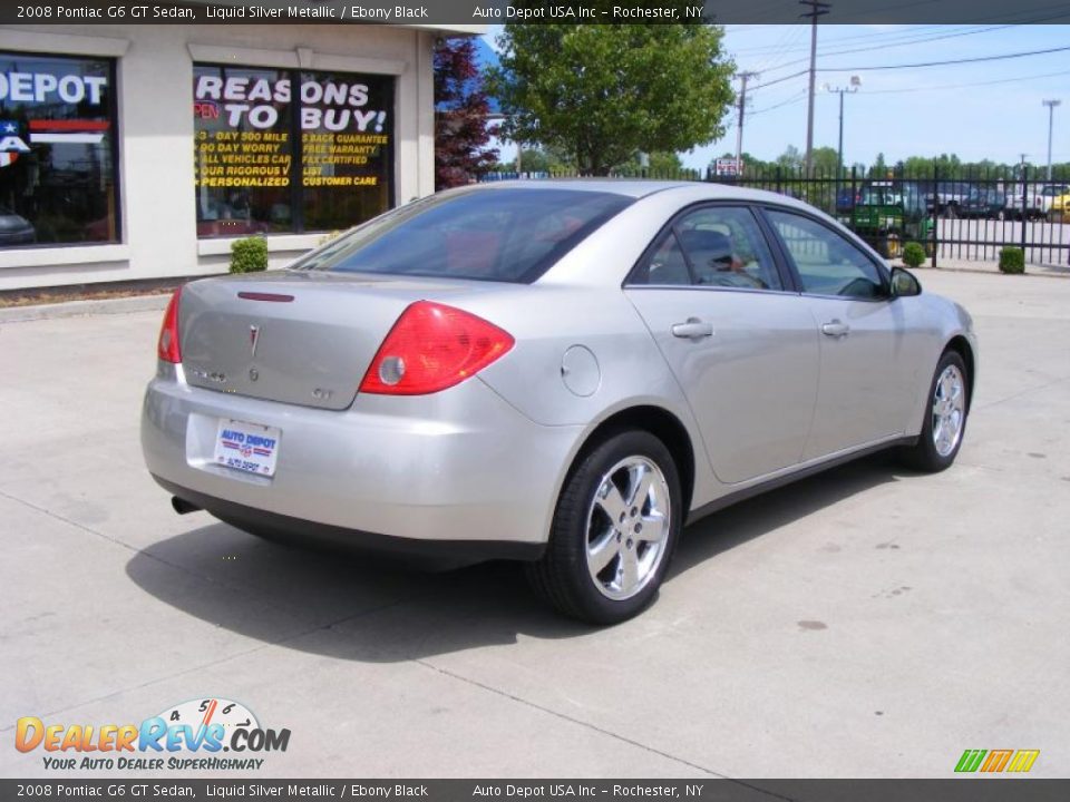 2008 Pontiac G6 GT Sedan Liquid Silver Metallic / Ebony Black Photo #8