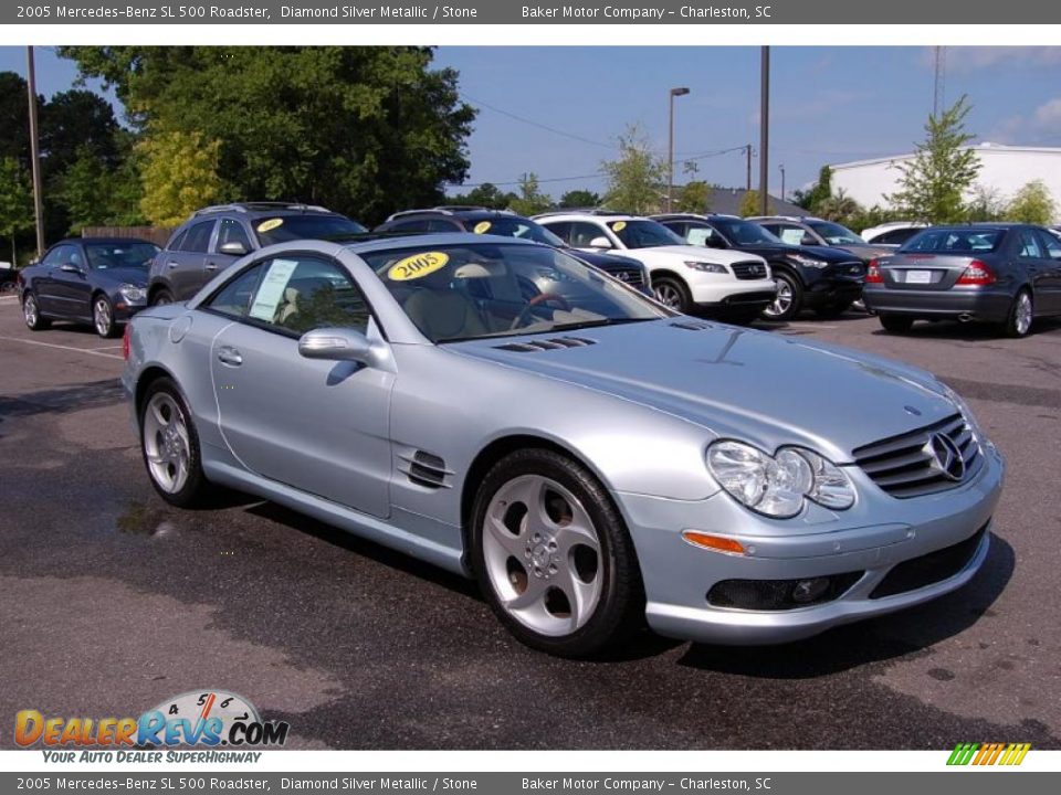 2005 Mercedes-Benz SL 500 Roadster Diamond Silver Metallic / Stone Photo #1