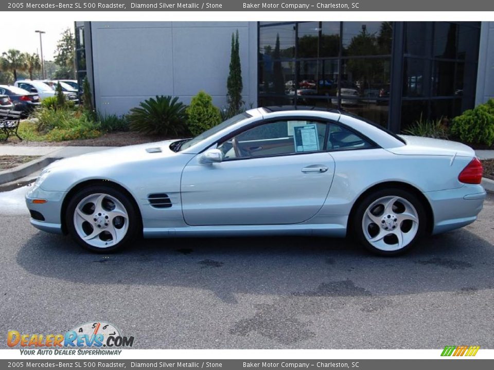 2005 Mercedes-Benz SL 500 Roadster Diamond Silver Metallic / Stone Photo #2