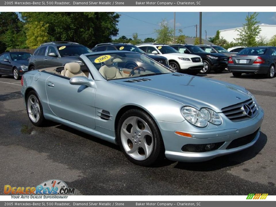 2005 Mercedes-Benz SL 500 Roadster Diamond Silver Metallic / Stone Photo #3