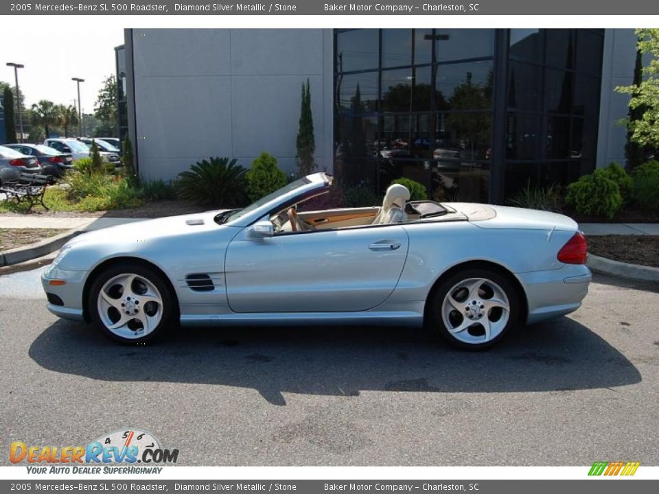 2005 Mercedes-Benz SL 500 Roadster Diamond Silver Metallic / Stone Photo #4