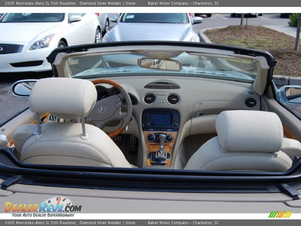2005 Mercedes-Benz SL 500 Roadster Diamond Silver Metallic / Stone Photo #9