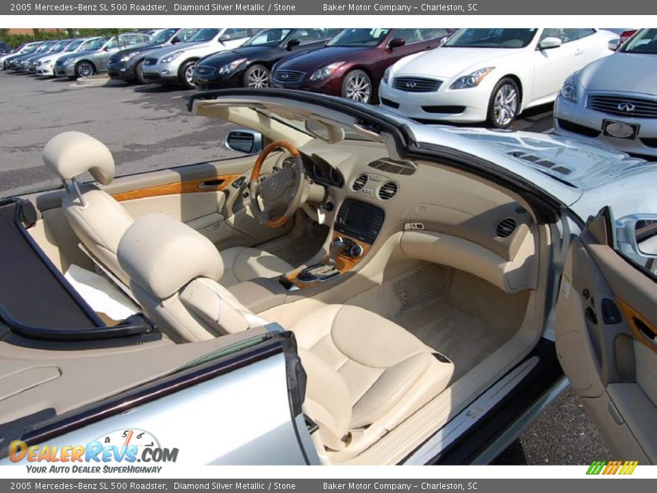 2005 Mercedes-Benz SL 500 Roadster Diamond Silver Metallic / Stone Photo #10