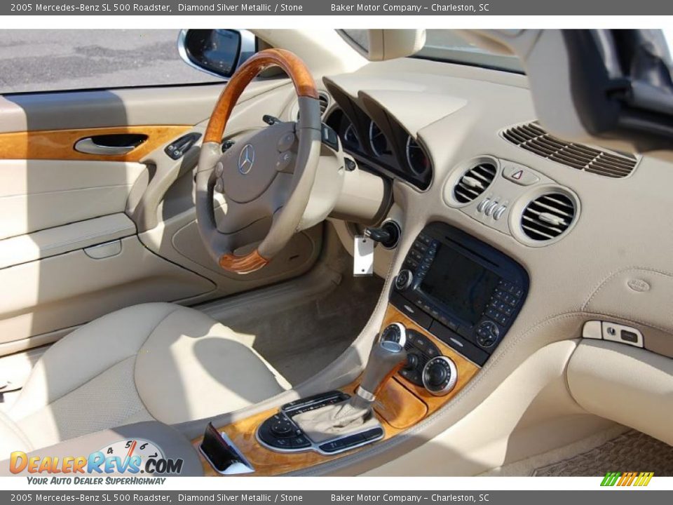 2005 Mercedes-Benz SL 500 Roadster Diamond Silver Metallic / Stone Photo #11