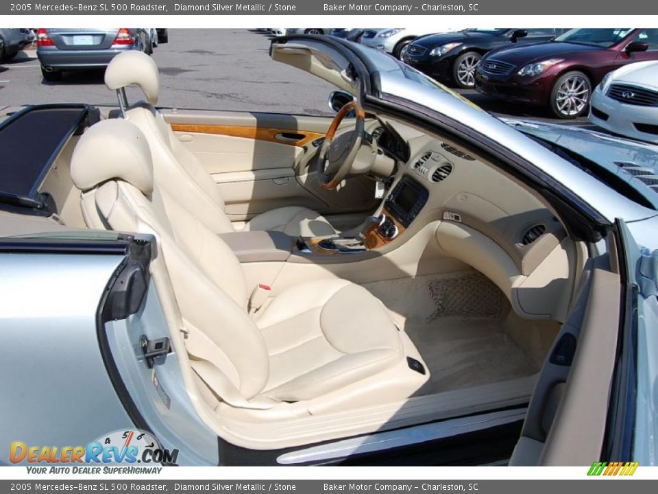 2005 Mercedes-Benz SL 500 Roadster Diamond Silver Metallic / Stone Photo #12