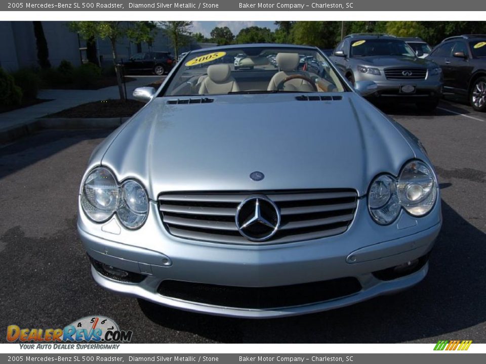 2005 Mercedes-Benz SL 500 Roadster Diamond Silver Metallic / Stone Photo #14