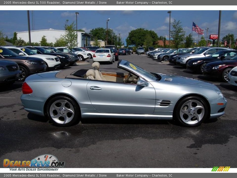2005 Mercedes-Benz SL 500 Roadster Diamond Silver Metallic / Stone Photo #15