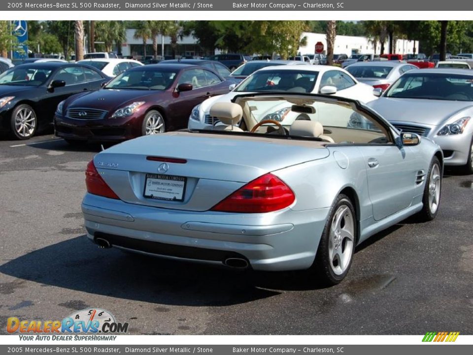 2005 Mercedes-Benz SL 500 Roadster Diamond Silver Metallic / Stone Photo #16
