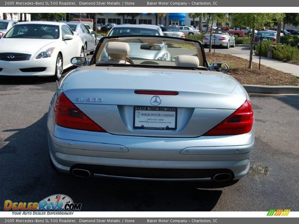 2005 Mercedes-Benz SL 500 Roadster Diamond Silver Metallic / Stone Photo #17