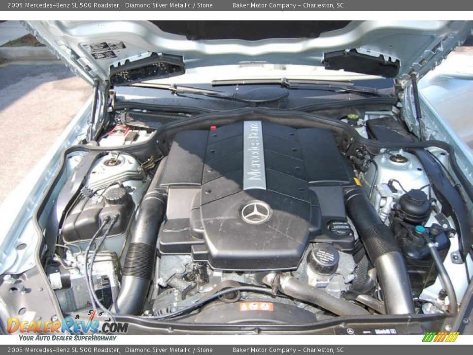 2005 Mercedes-Benz SL 500 Roadster Diamond Silver Metallic / Stone Photo #21