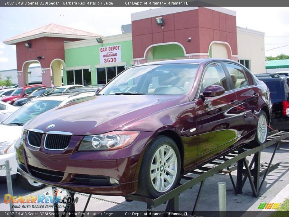 2007 BMW 3 Series 328i Sedan Barbera Red Metallic / Beige Photo #1