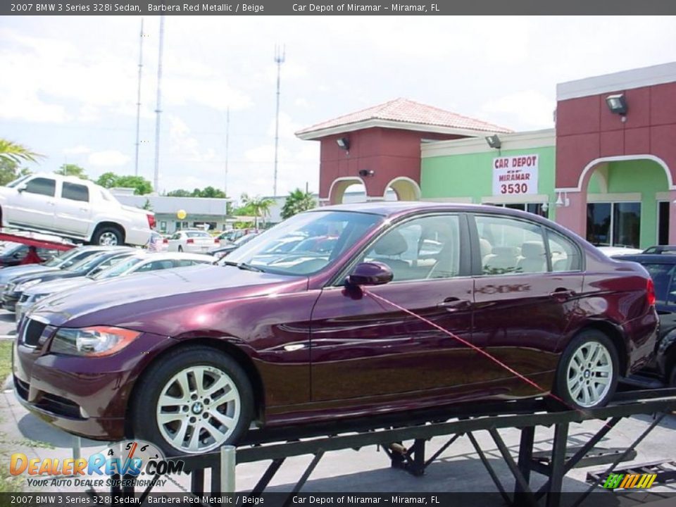 2007 BMW 3 Series 328i Sedan Barbera Red Metallic / Beige Photo #2