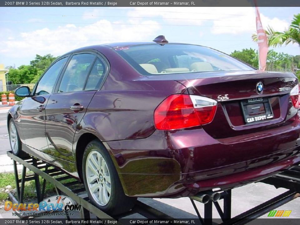 2007 BMW 3 Series 328i Sedan Barbera Red Metallic / Beige Photo #3