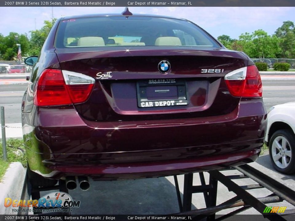 2007 BMW 3 Series 328i Sedan Barbera Red Metallic / Beige Photo #4