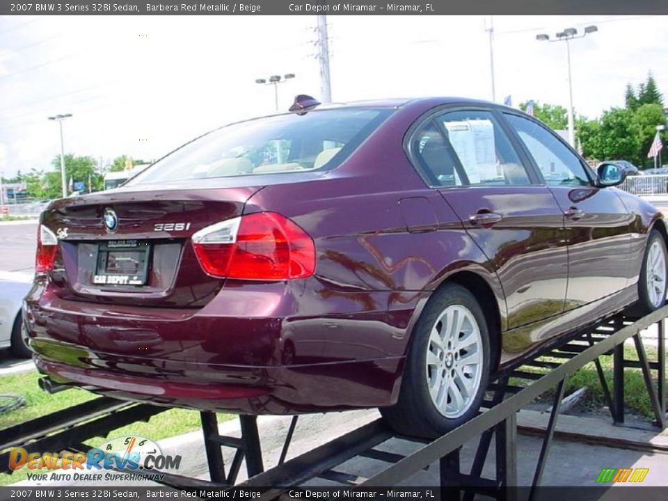 2007 BMW 3 Series 328i Sedan Barbera Red Metallic / Beige Photo #5