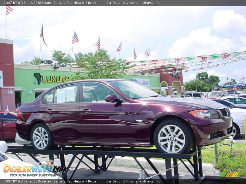 2007 BMW 3 Series 328i Sedan Barbera Red Metallic / Beige Photo #6