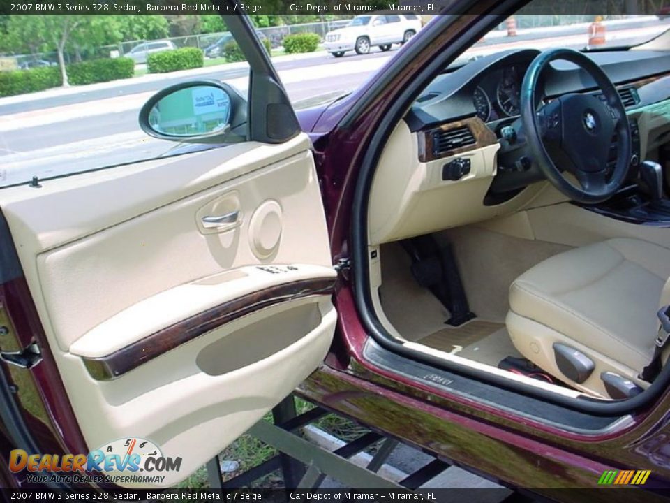 2007 BMW 3 Series 328i Sedan Barbera Red Metallic / Beige Photo #9