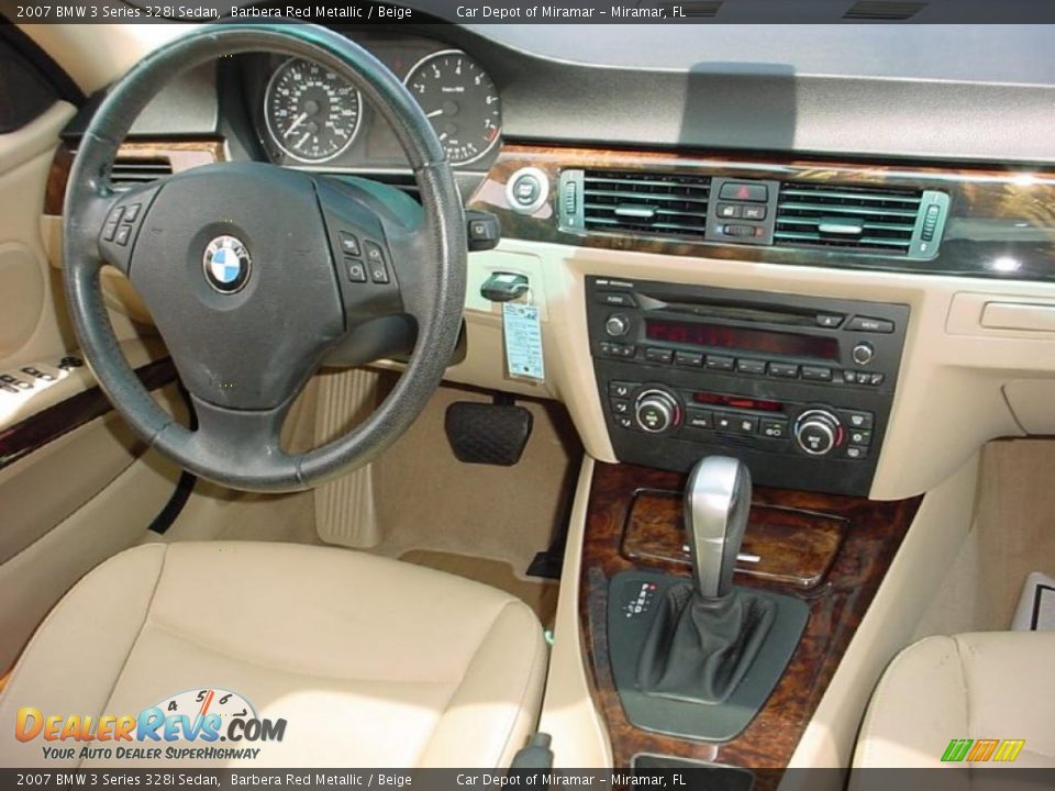 2007 BMW 3 Series 328i Sedan Barbera Red Metallic / Beige Photo #16