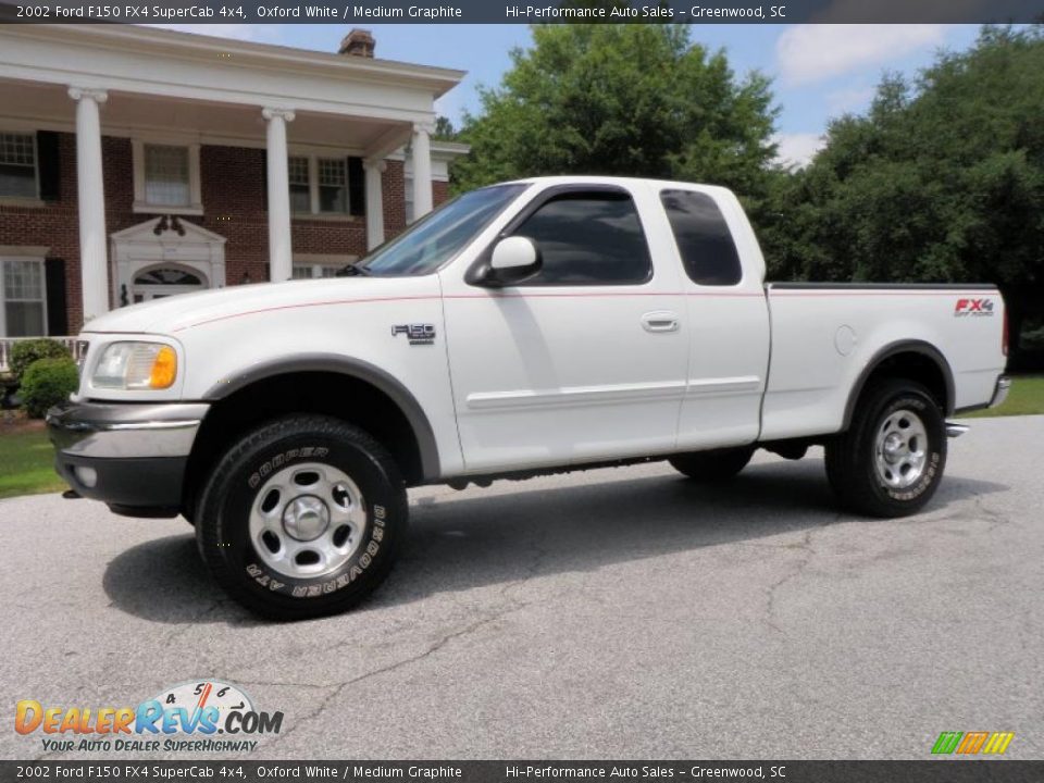 2002 Ford F150 FX4 SuperCab 4x4 Oxford White / Medium Graphite Photo #3