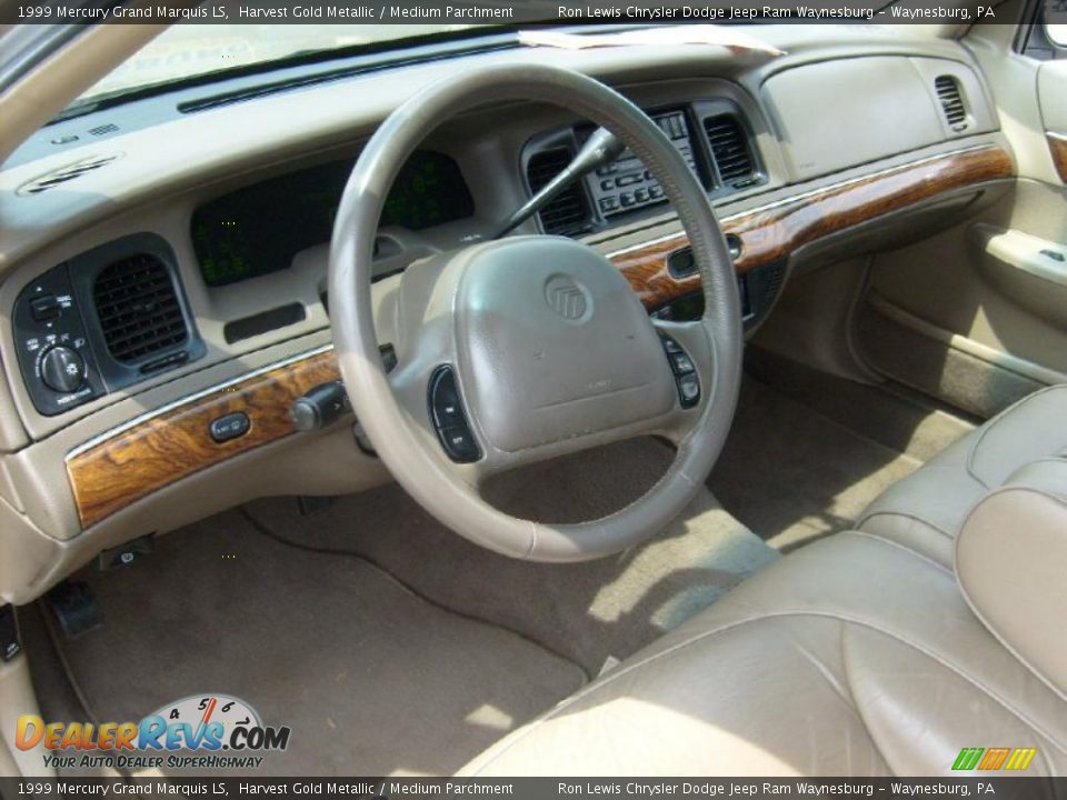 1999 Mercury Grand Marquis LS Harvest Gold Metallic / Medium Parchment Photo #11